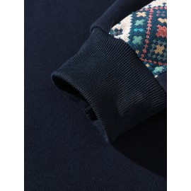 1pc Unisex Fleece-Lined Hoodie - Sporty Color-Block Design with Adjustable Drawstring, Front Zipper & Pockets, Soft Warm Fabric for Indoor/Outdoor Comfort, Regular Fit Casual Pullover, Indoor Warmth Clothing, Colorblock Hoodie, Durable Casualwear