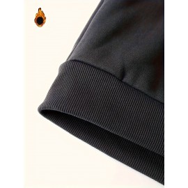 Comfortable Polyester Men's Casual Loose Fit Hoodie, Adjustable Drawstring Fashionable Hooded Sweatshirt For Fall And Winter