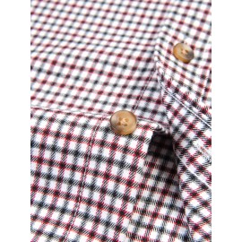 Men's Heavy-Duty Plaid Long Sleeve Dress Shirt - Winter Warmth Collar & Chest Pocket Button, Blue/White/Black/Brown Checkered Pattern, Loose Fit Casual & Formal Button-Up Coat Jacket-like Blazer (Machine Washable)