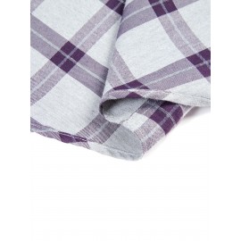 Men's Heavy-Duty Plaid Long Sleeve Dress Shirt - Winter Warmth Collar & Chest Pocket Button, Blue/White/Black/Brown Checkered Pattern, Loose Fit Casual & Formal Button-Up Coat Jacket-like Blazer (Machine Washable)