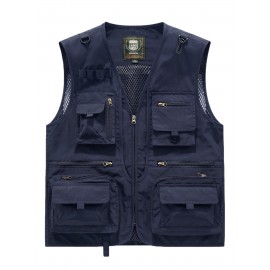 Men's Custom Logo Tactical Vest with ized Logo Printing - Heavy-Duty Multi-Pocket -Grade Vests for Outdoor,, - All-Season Wear (, MOLLE System Compatible, Durable Vest) - Add Your Logo