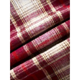 3pcs Men'S Scandinavian Vintage Plaid Shirt Set - Loose Fit, Breathable Rayon, Long Sleeve with Button-Up Design, Perfect for Fall & Spring Casual Wear, Casual Wear Shirts|Vintage Plaid Shirt|Asymmetrical Hemline, Thick