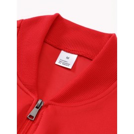 Men's Casual Zip-Up Jacket with Stand Collar - 