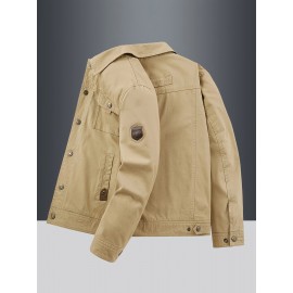 [Lightweight Jacket] Lightweight Nylon Men's Casual Work Jacket | 100% Nylon, 600 Grams, Multi-Pocket Button Design, Machine Washable, Suitable for Outdoor Use in Spring And Autumn with a Collar