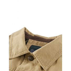 [Lightweight Jacket] Lightweight Nylon Men's Casual Work Jacket | 100% Nylon, 600 Grams, Multi-Pocket Button Design, Machine Washable, Suitable for Outdoor Use in Spring And Autumn with a Collar