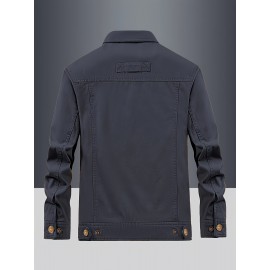 [Lightweight Jacket] Lightweight Nylon Men's Casual Work Jacket | 100% Nylon, 600 Grams, Multi-Pocket Button Design, Machine Washable, Suitable for Outdoor Use in Spring And Autumn with a Collar