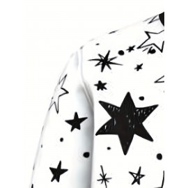 Men's Sporty Starry Sky Print Jacket - Polyester, Zip-Up Baseball Collar with Pockets, Machine Washable - Perfect for Spring/Fall