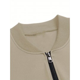 Men's African Tribal Art Print Slim-Fit Bomber Jacket - Black Zip-Up Stand Collar Streetwear Coat with Pockets, Machine Washable Polyester for Autumn/Winter Casual Wear, Sleek Knit Texture