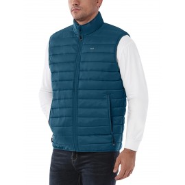 [Windproof Vest] Lightweight High Quality 33,000ft Men's Windproof Insulated Vest | Packable Stand Collar Sleeveless Jacket for Golf Running Tennis, Machine Washable Nylon-Lined Winter Outerwear, Casual Winter Wear