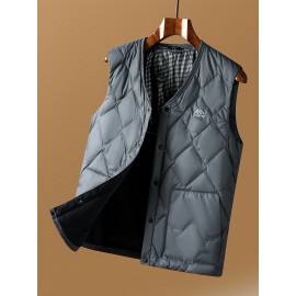 FORTEI 90 Duck Down Winter Warm V-neck Quilted Vest Inner Jacket Men's Vest 3F5061643331