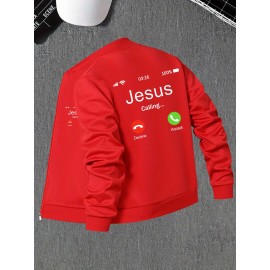 Men's Casual Zip-Up Jacket with Stand Collar - 